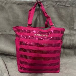 Victoria's Secret Pink Stripe Sequence Tote